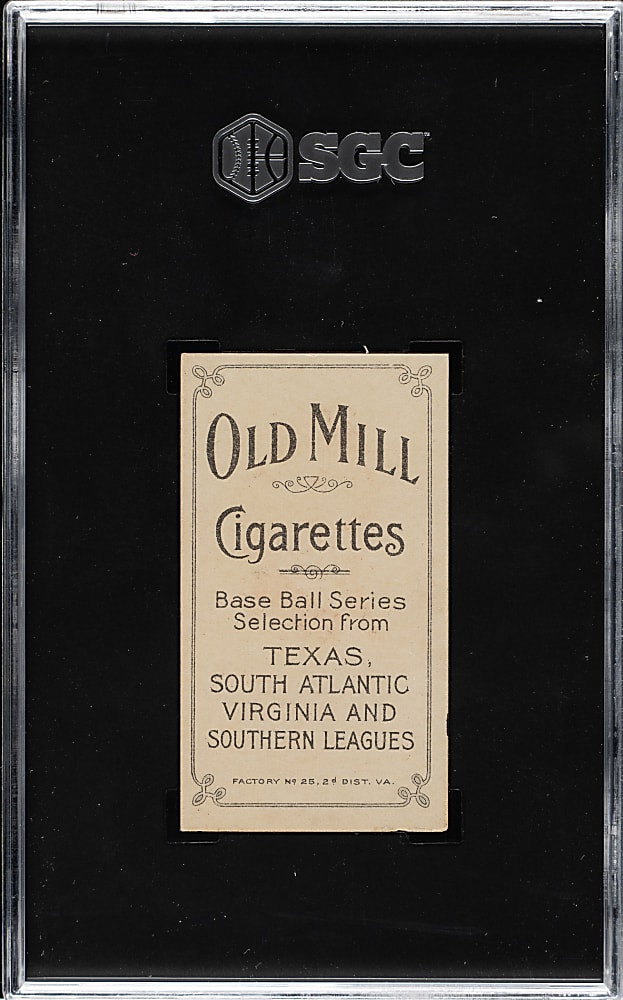 1909-1911 T206 White Border J. F. Kiernan Southern Leaguer SGC EX+ 5.5 - Old Mill Back