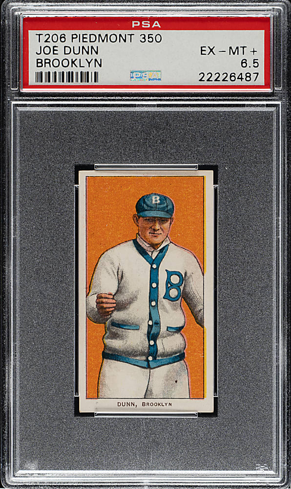 1909-1911 T206 White Border Joe Dunn PSA EX-MT+ 6.5