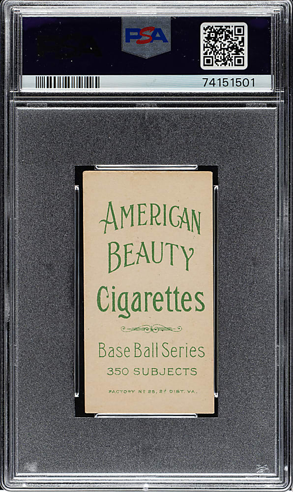1909-1911 T206 White Border Chief Bender Pitching, No Trees in Background PSA VG+ 3.5 - American Beauty 350 Back