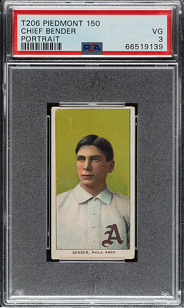 1909-1911 T206 White Border Chief Bender Portrait PSA VG 3
