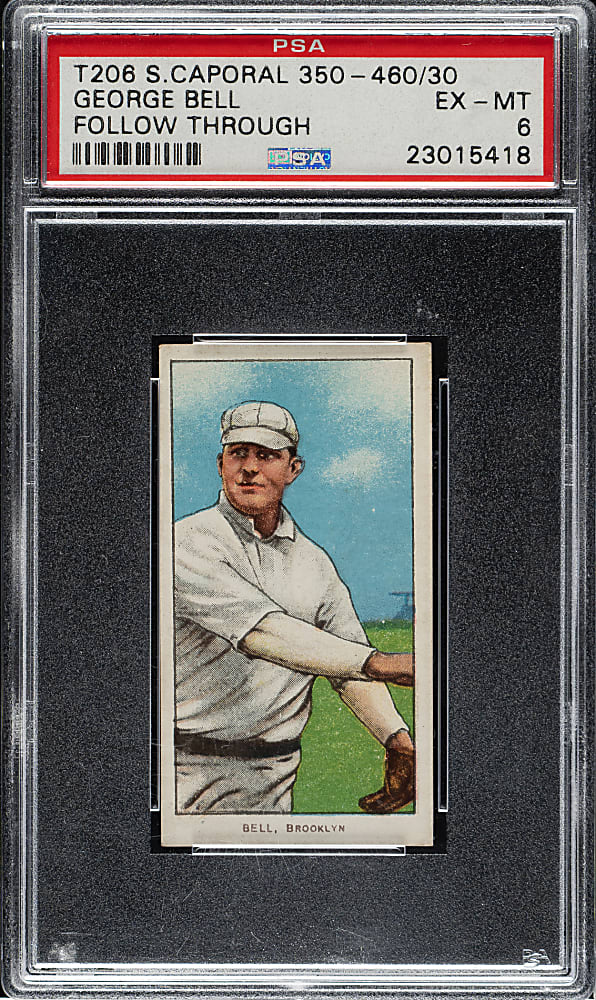 1909-1911 T206 White Border George Bell Follow Through PSA EX-MT 6