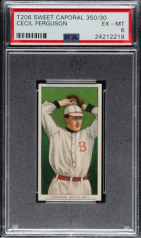 1909-1911 T206 White Border Cecil Ferguson PSA EX-MT 6