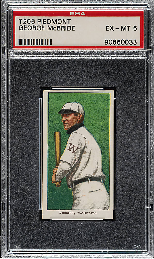 1909-1911 T206 White Border George McBride PSA EX-MT 6