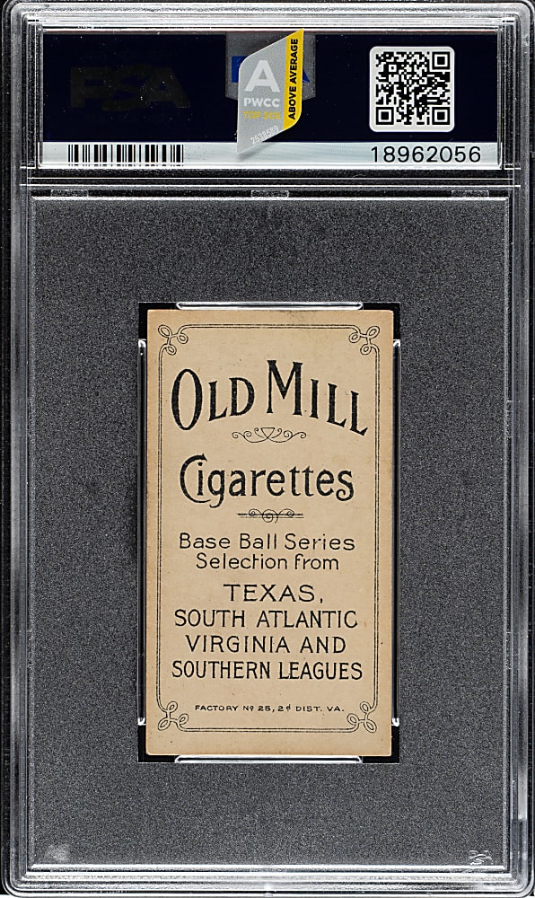 1909-1911 T206 White Border George Manion Southern Leaguer PSA EX 5 - Old Mill Back