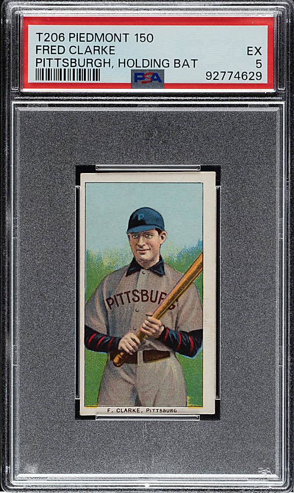 1909-1911 T206 White Border Fred Clarke Holding Bat PSA EX 5