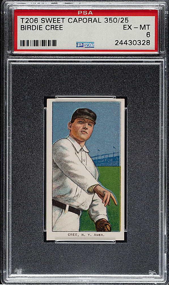 1909-1911 T206 White Border Birdie Cree PSA EX-MT 6
