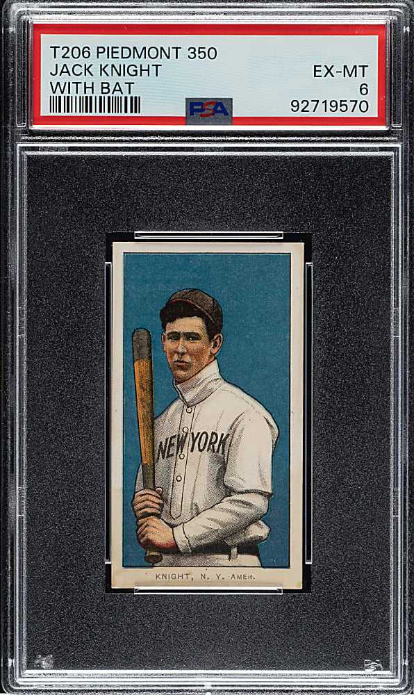 1909-1911 T206 White Border Jack Knight with Bat PSA EX-MT 6