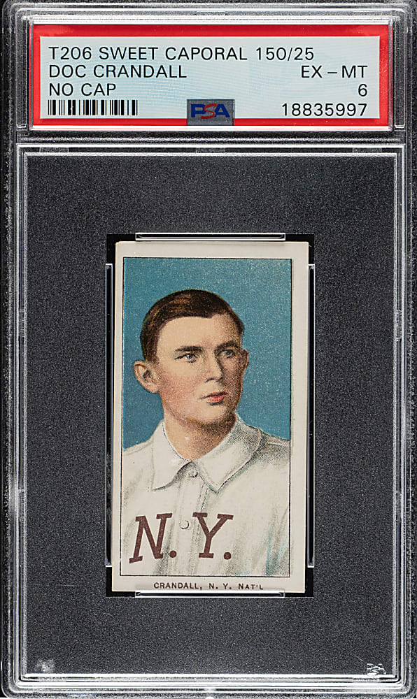 1909-1911 T206 White Border Doc Crandall Portrait, No Cap PSA EX-MT 6