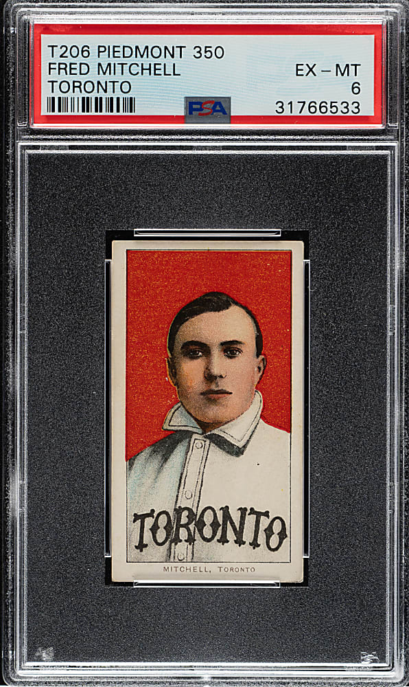 1909-1911 T206 White Border Fred Mitchell PSA EX-MT 6