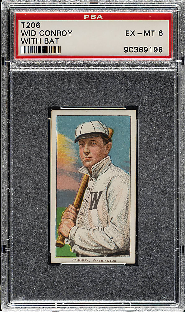 1909-1911 T206 White Border Wid Conroy with Bat PSA EX-MT 6