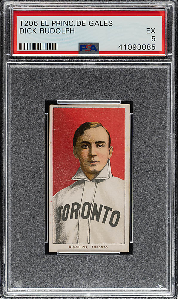 1909-1911 T206 White Border Dick Rudolph PSA EX 5 - El Principe De Gales Back