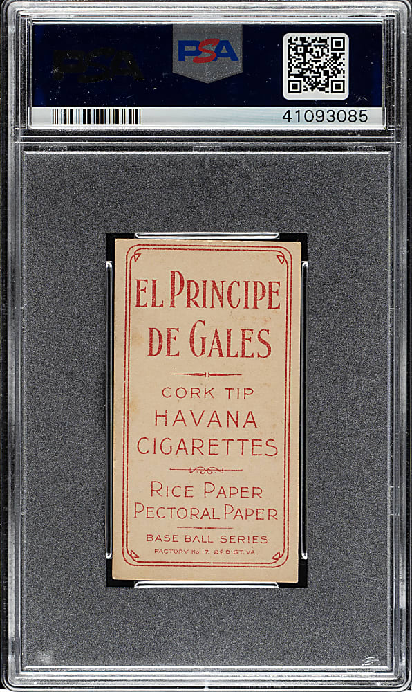 1909-1911 T206 White Border Dick Rudolph PSA EX 5 - El Principe De Gales Back