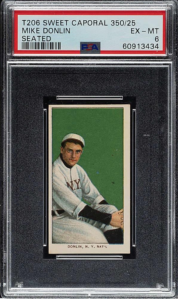 1909-1911 T206 White Border Mike Donlin Seated PSA EX-MT 6