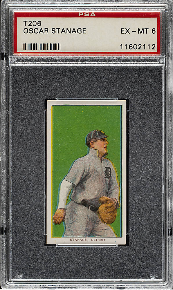 1909-1911 T206 White Border Oscar Stanage PSA EX-MT 6