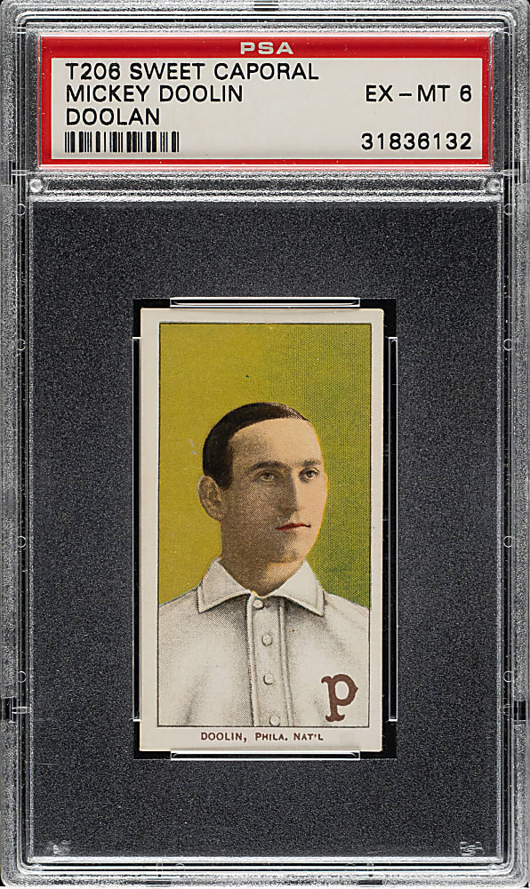 1909-1911 T206 White Border Mickey Doolin PSA EX-MT 6
