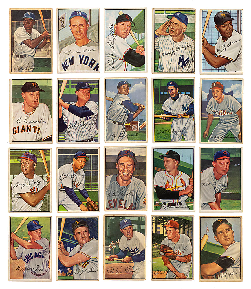1952 Bowman Near-Complete Set (233/252) Including Campanella, Musial, and Snider