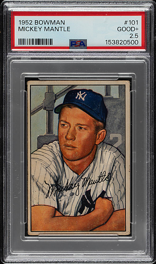 1952 Bowman #101 Mickey Mantle PSA GOOD+ 2.5