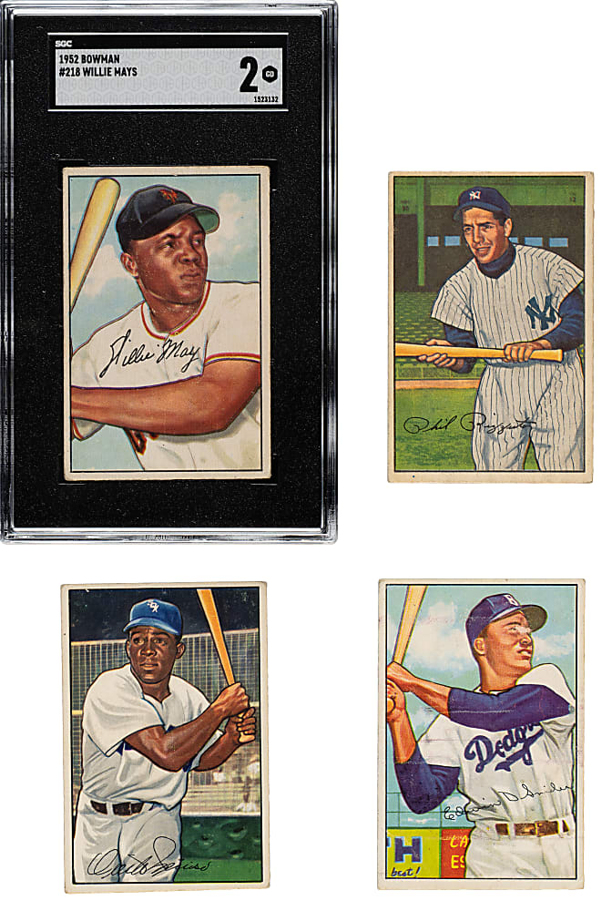 1952 Bowman Partial Set (130/252) Plus 68 Duplicates Including Willie Mays