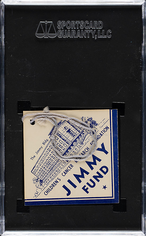 1950 Jimmy Fund Ted Williams Hang Tag SGC Authentic