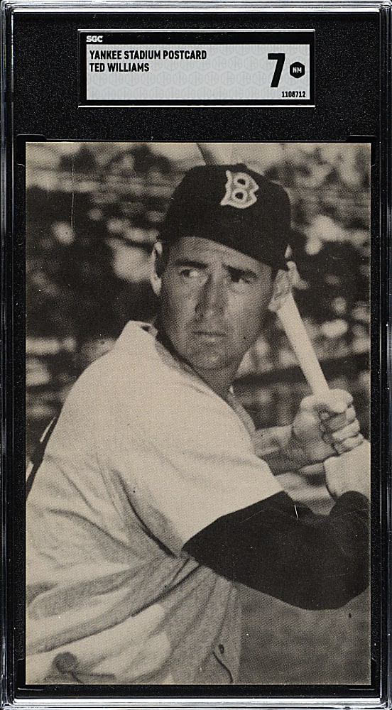 1950s Yankee Stadium Postcard Ted Williams SGC NM 7