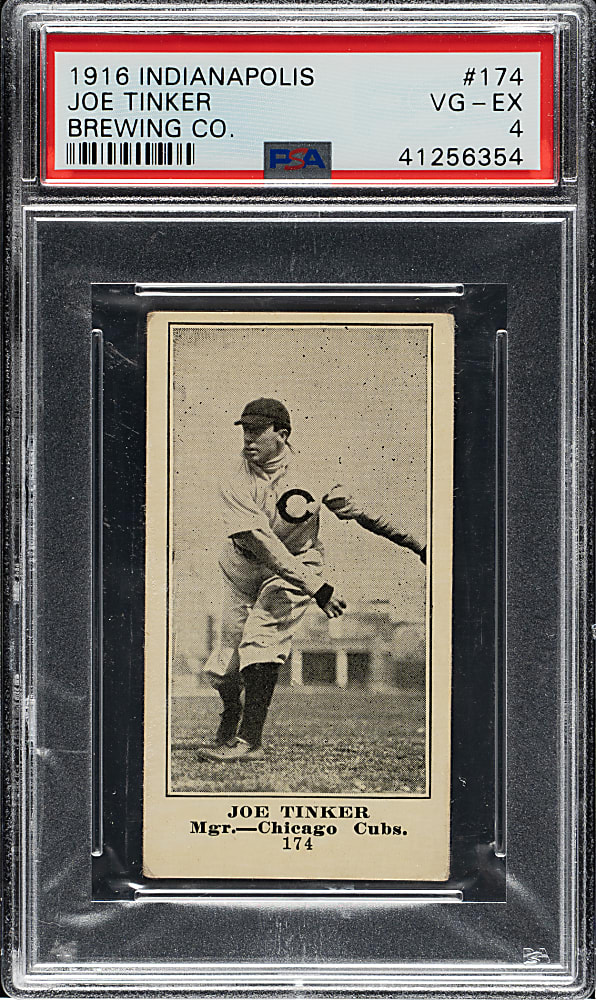 1916 M101-4 Indianapolis Brewing Co. #174 Joe Tinker PSA VG-EX 4 - 1 of 1 - Highest Graded!