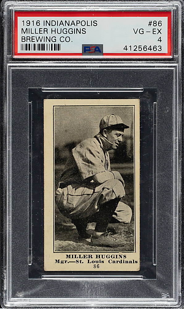1916 M101-4 Indianapolis Brewing Co. #86 Miller Huggins PSA VG-EX 4 - The ONLY Graded Example!