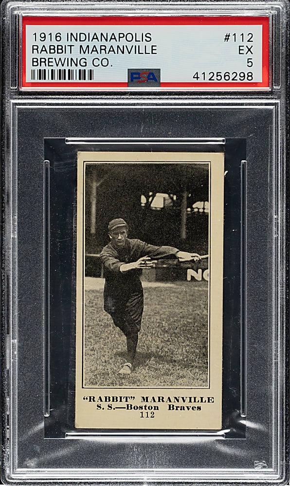 1916 M101-4 Indianapolis Brewing Co. #112 Rabbit Maranville PSA EX 5 - The ONLY Graded Example!