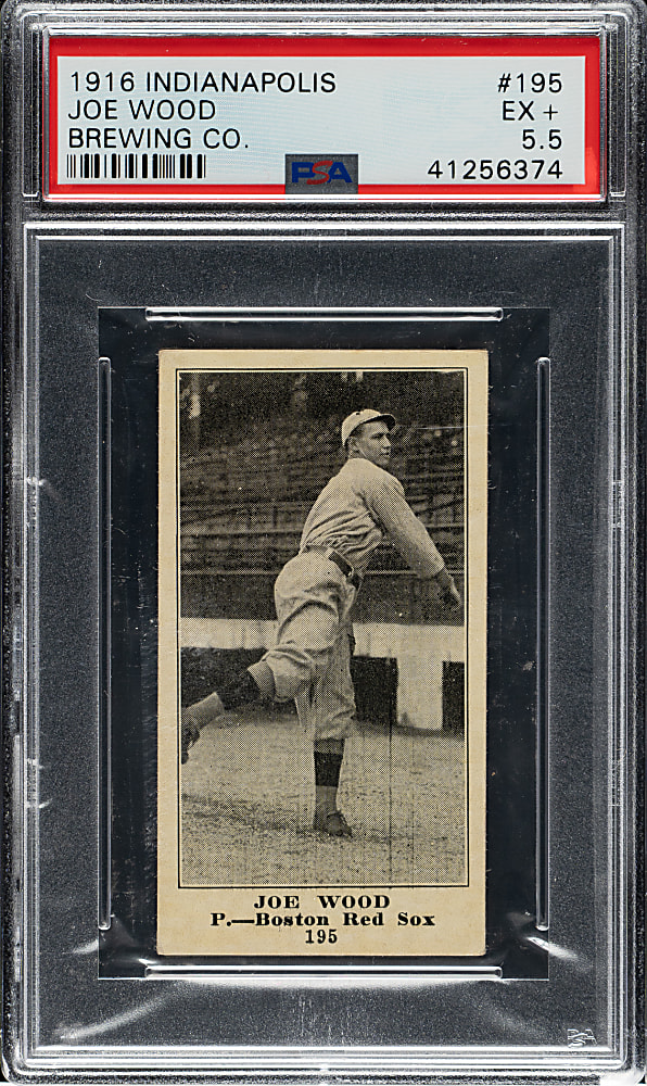 1916 M101-4 Indianapolis Brewing Co. #195 Joe Wood PSA EX+ 5.5 - 1 of 1 - Highest Graded!