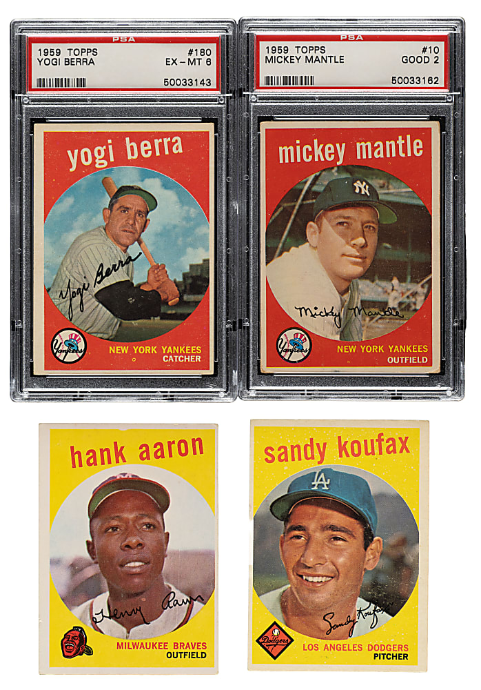 1959 Topps Near-Complete Set (505/572) Including #10 Mickey Mantle