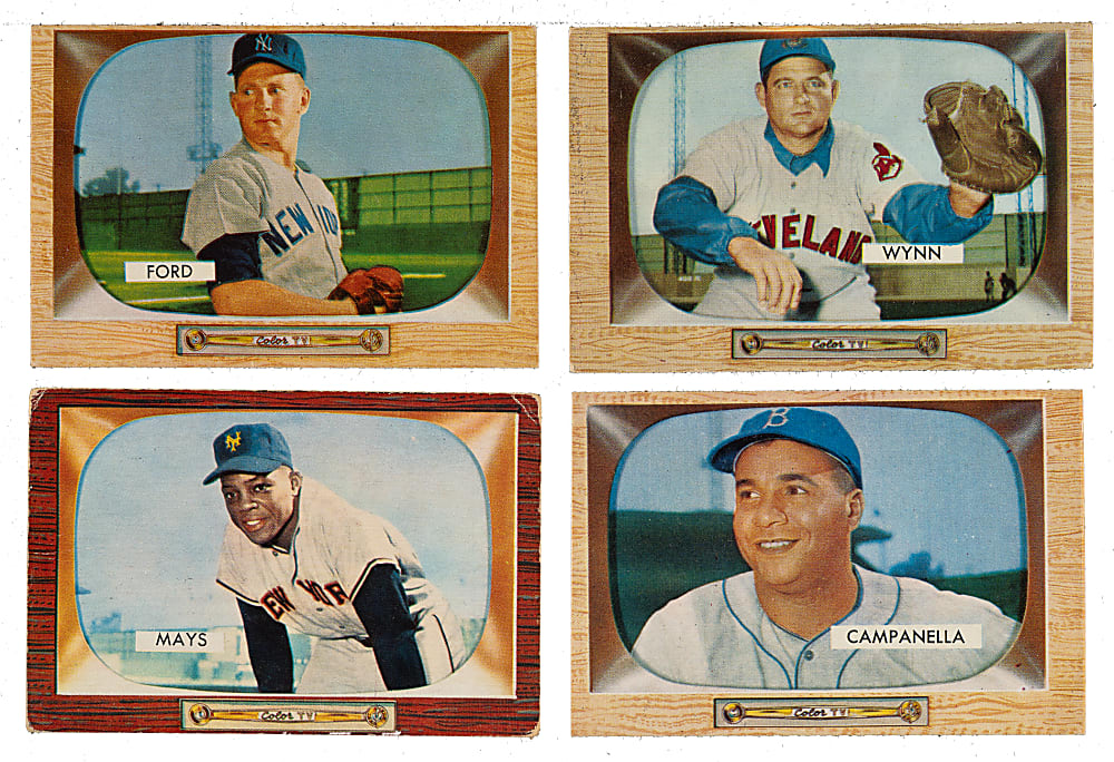 1955 Bowman Partial Set (248/320) Plus 132 Duplicates Including Willie Mays and Roy Campanella