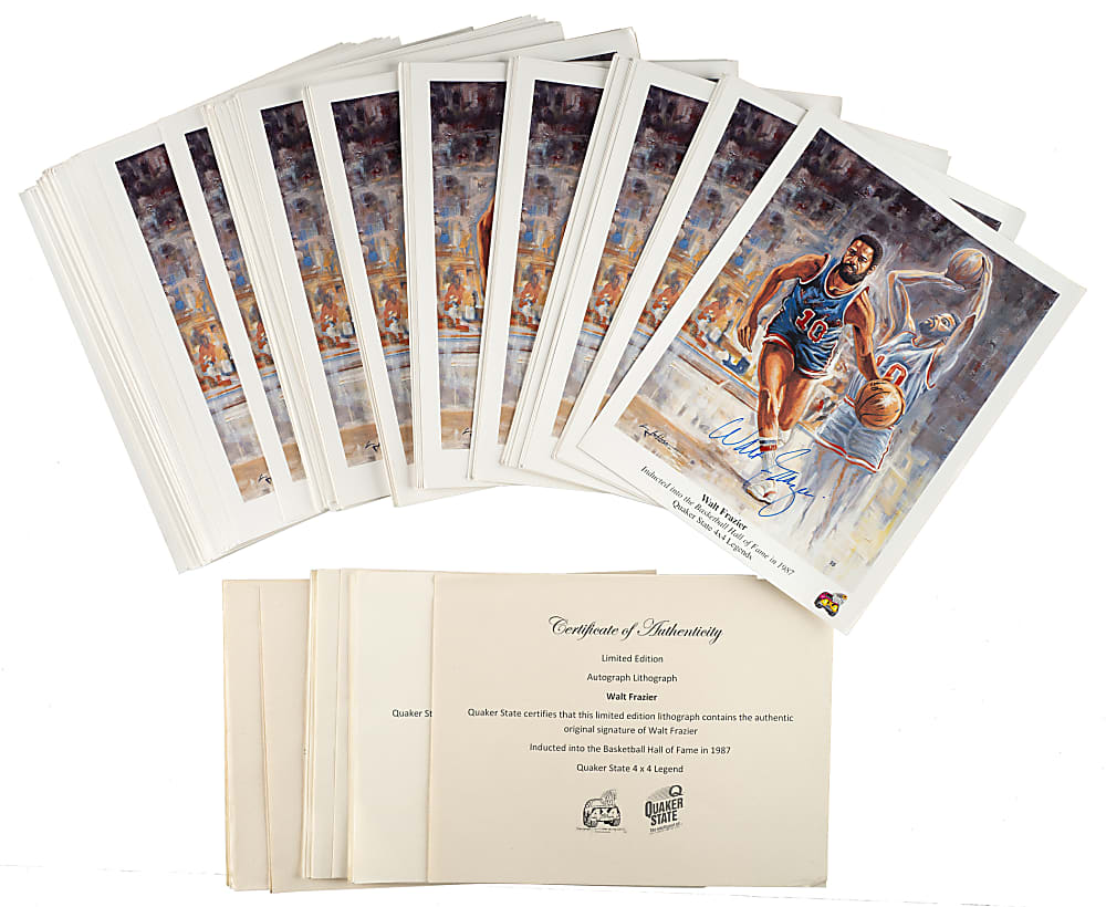 1995 Walt Frazier New York Knicks "Quaker State 4 x 4 Legend" Signed Lithograph Collection (675)