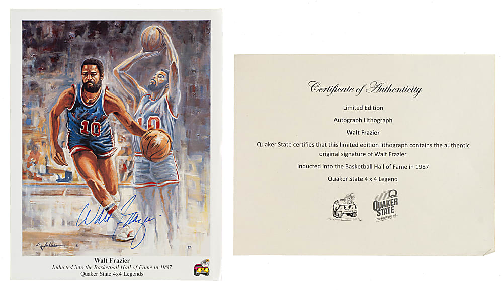 1995 Walt Frazier New York Knicks "Quaker State 4 x 4 Legend" Signed Lithograph Collection (675)