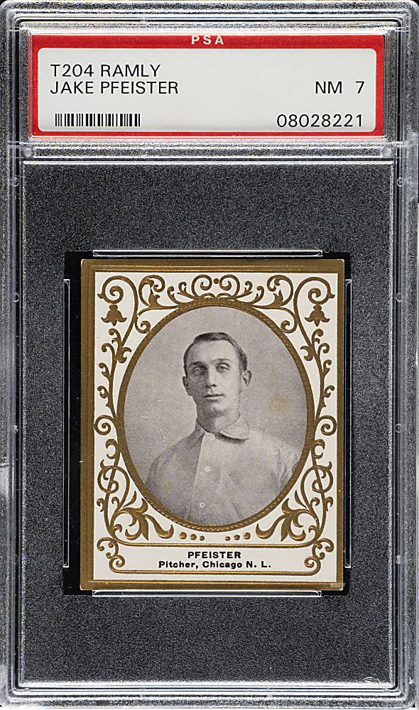 1909 T204 Ramly Tobacco Jack Pfeister PSA NM 7 - 1 of 3 - Highest Graded!