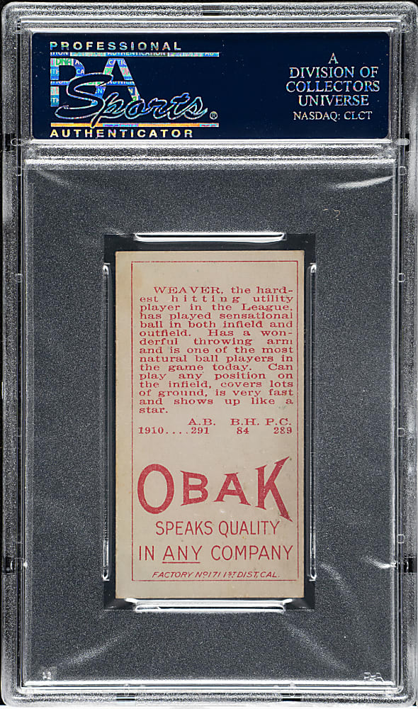 1911 T212 Obak Cigarettes Buck Weaver PSA VG-EX 4