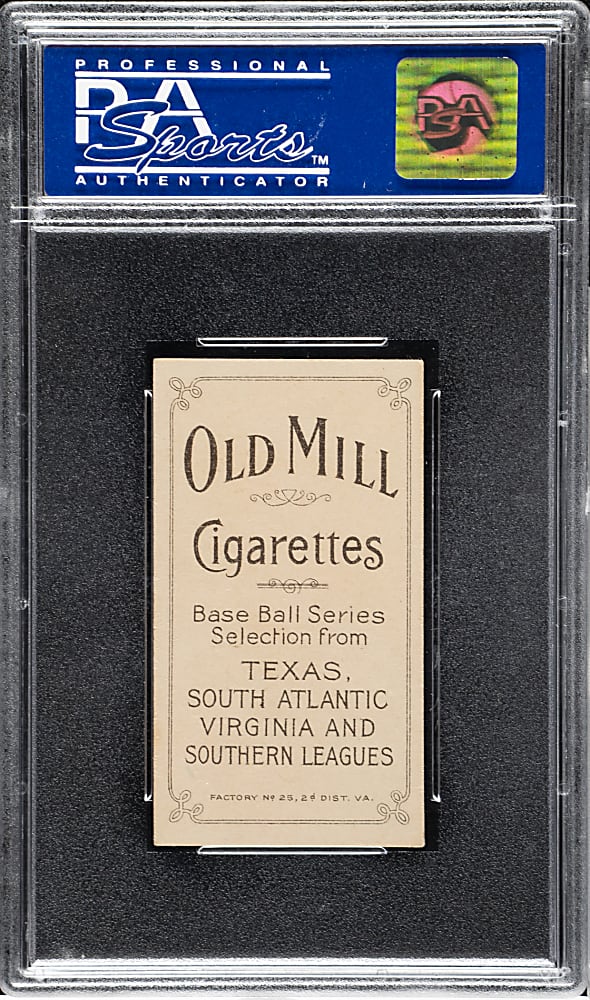 1909-1911 T206 White Border Tony Thebo Southern Leaguer PSA EX-MT 6 - Old Mill Back