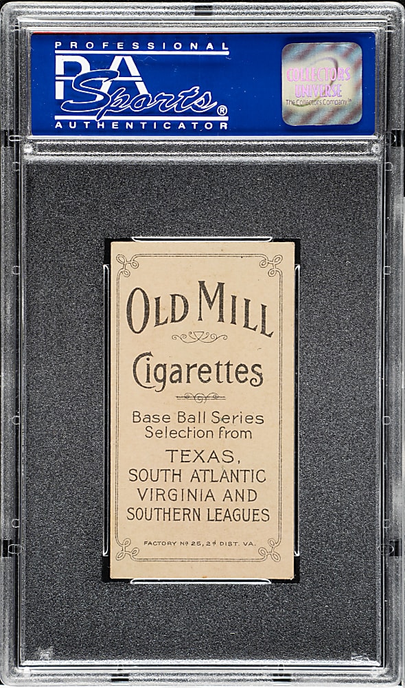1909-1911 T206 White Border Ray Ryan Southern Leaguer PSA EX-MT 6 - Old Mill Back