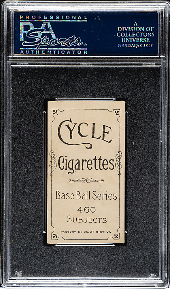 1909-1911 T206 White Border Christy Mathewson Dark Cap PSA VG 3 - Cycle 460 Back
