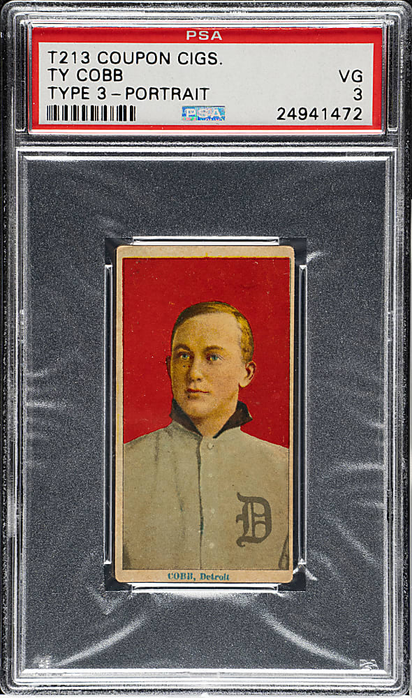 1914 T213 Coupon Cigarettes (Type 3) Ty Cobb Portrait PSA VG 3