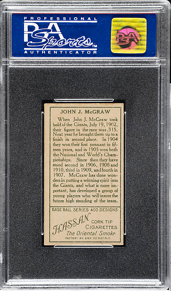 1911 T205 Gold Border John McGraw PSA NM 7