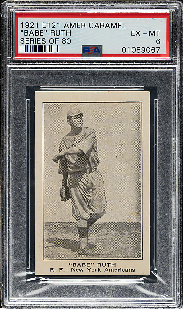1921 E121 American Caramel (Series of 80) "Babe" Ruth PSA EX-MT 6