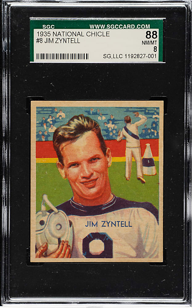 1935 R331 National Chicle Football #8 Jim Zyntell SGC NM/MT 88