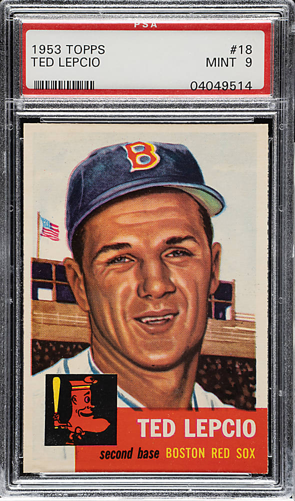 1953 Topps #18 Ted Lepcio PSA MINT 9