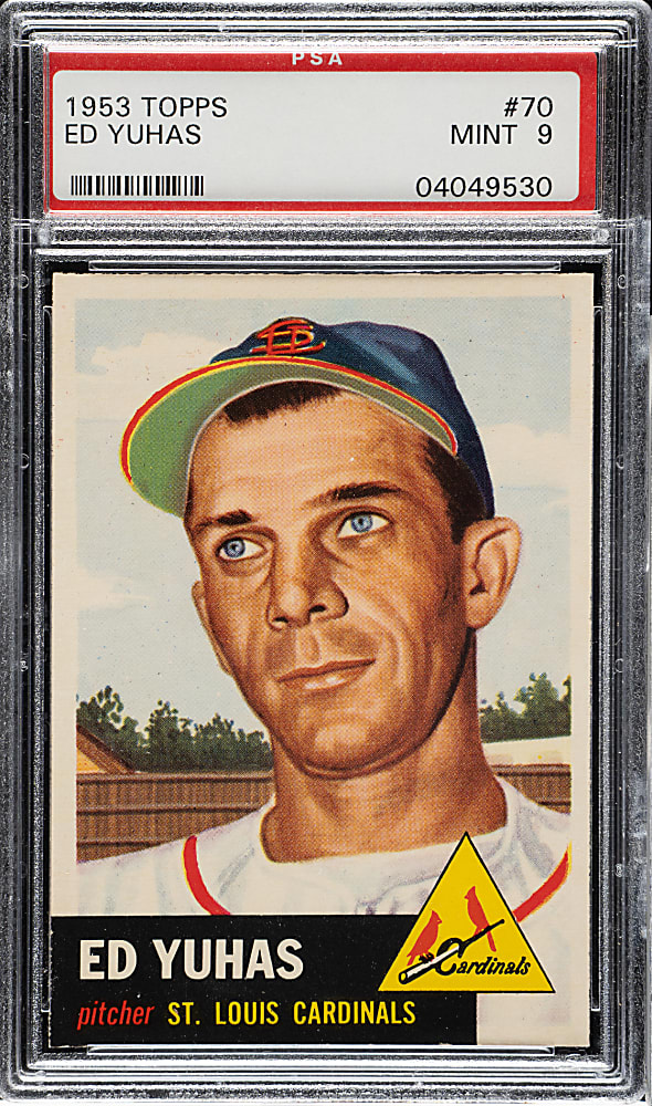 1953 Topps #70 Eddie Yuhas PSA MINT 9 - Highest Graded!