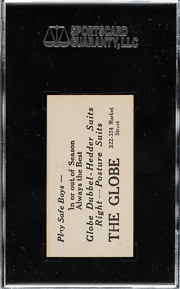 1916 H801-9 Globe Clothing Store #170 Milton Stock SGC NM 84 - The ONLY Graded Example!
