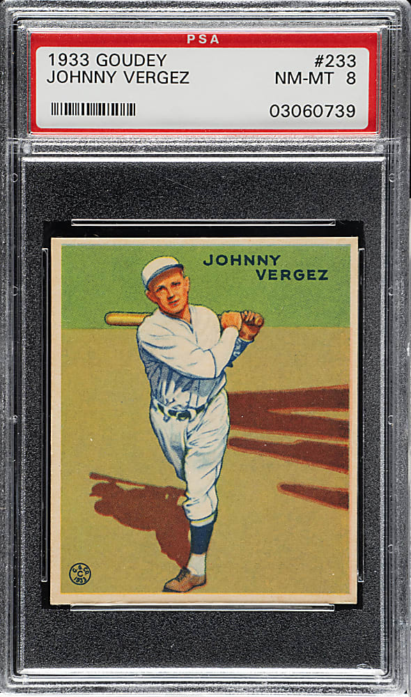 1933 R319 Goudey #233 Johnny Vergez PSA NM-MT 8