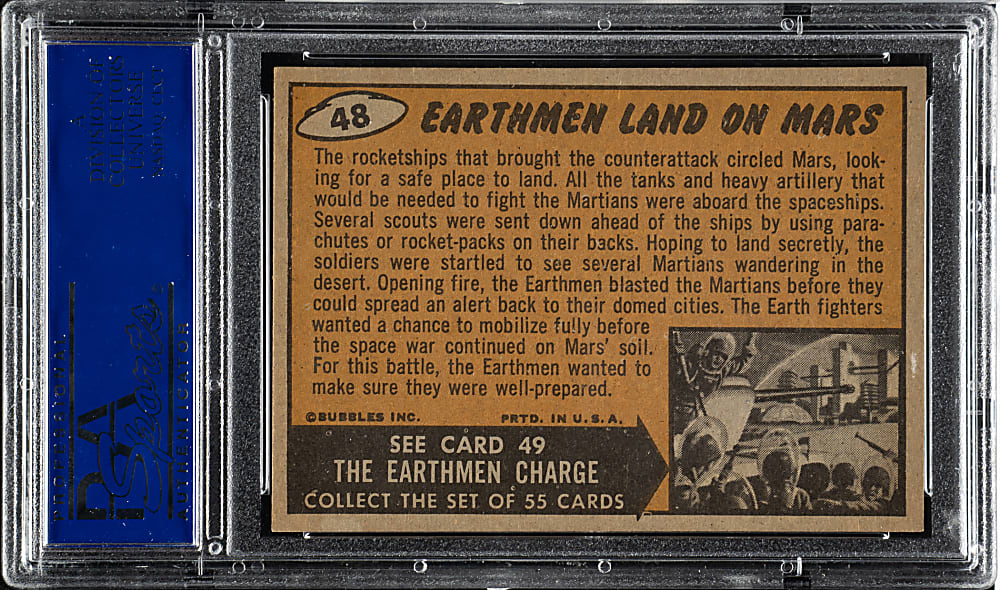 1962 Topps "Mars Attacks" #48 "Earthmen Land on Mars" PSA NM-MT 8