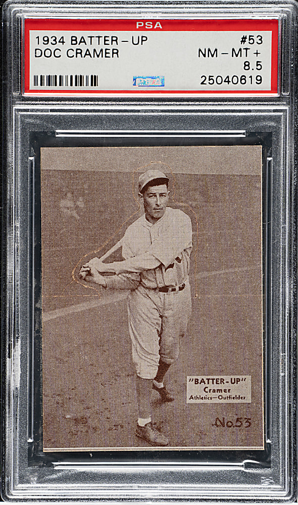 1934-1936 R318 Batter-Up #53 Doc Cramer PSA NM-MT+ 8.5 - 1 of 1 - Highest Graded!