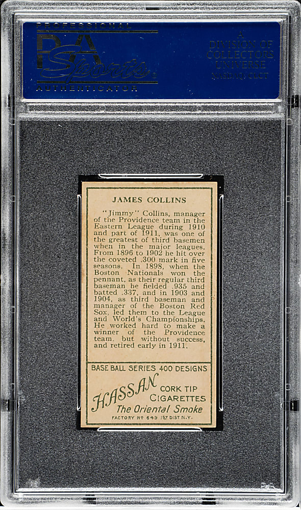 1911 T205 Gold Border Jimmy Collins Minor Leaguer PSA EX-MT 6