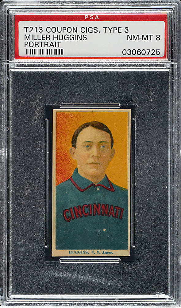 1919 T213 Coupon Cigarettes (Type 3) Miller Huggins Portrait PSA NM-MT 8 - 1 of 1 - Highest Graded!