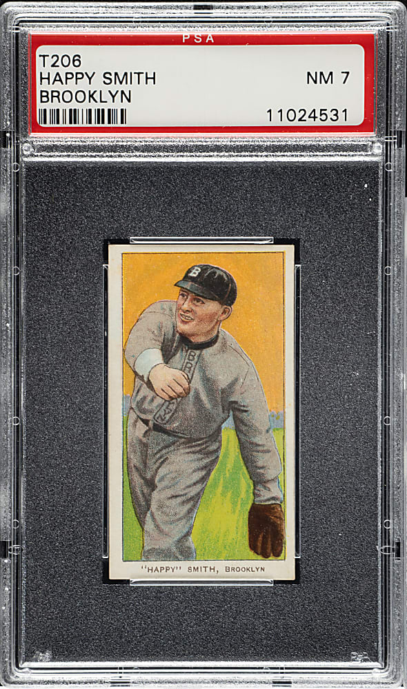 1909-1911 T206 White Border Happy Smith PSA NM 7